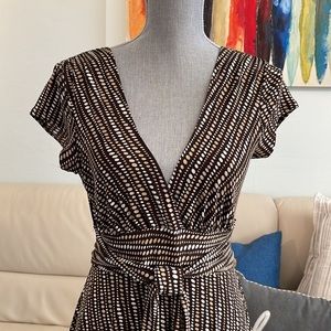Ruby Rox Brown Dot Print Pullover Stretchy Dress